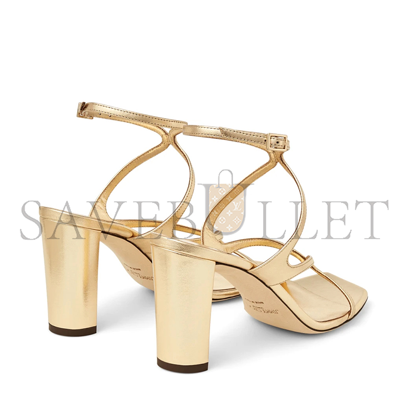 JIMMY CHOO AZIE 85 GOLD METALLIC NAPPA LEATHER SANDALS AZIE85MNA JIMMY CHOO AZIE 85 GOLD METALLIC NAPPA LEATHER SANDALS AZIE85MNA